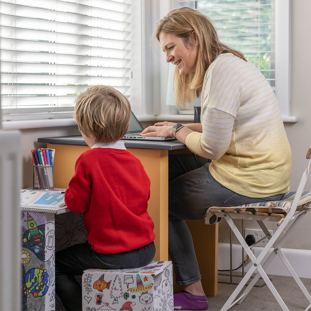 Pack a Desk and Pack a Desk Jr colour in desk for children