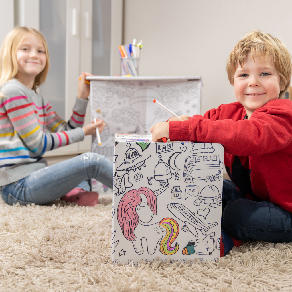 Pack A Desk Jr - Colour In, Cardboard Activity Station For Children