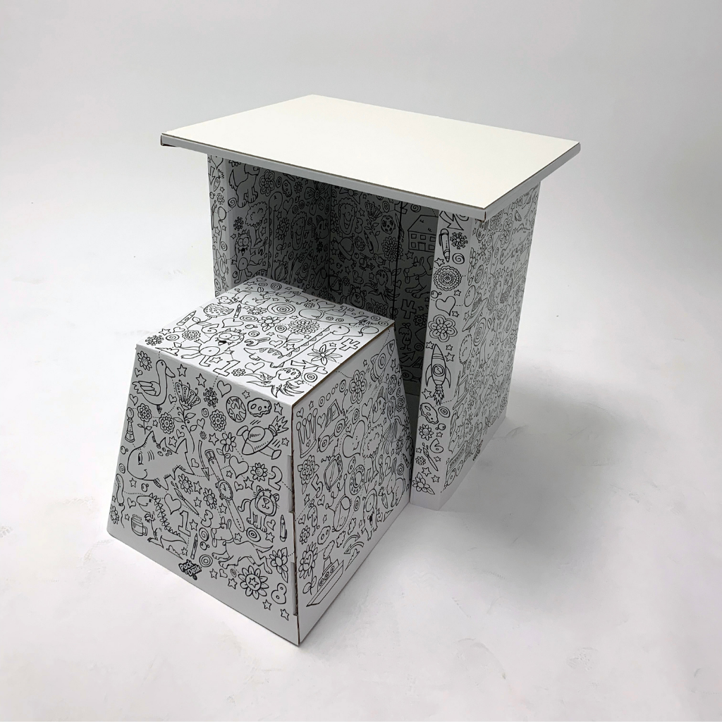 Pack A Desk Jr - Colour In, Cardboard Activity Station For Children