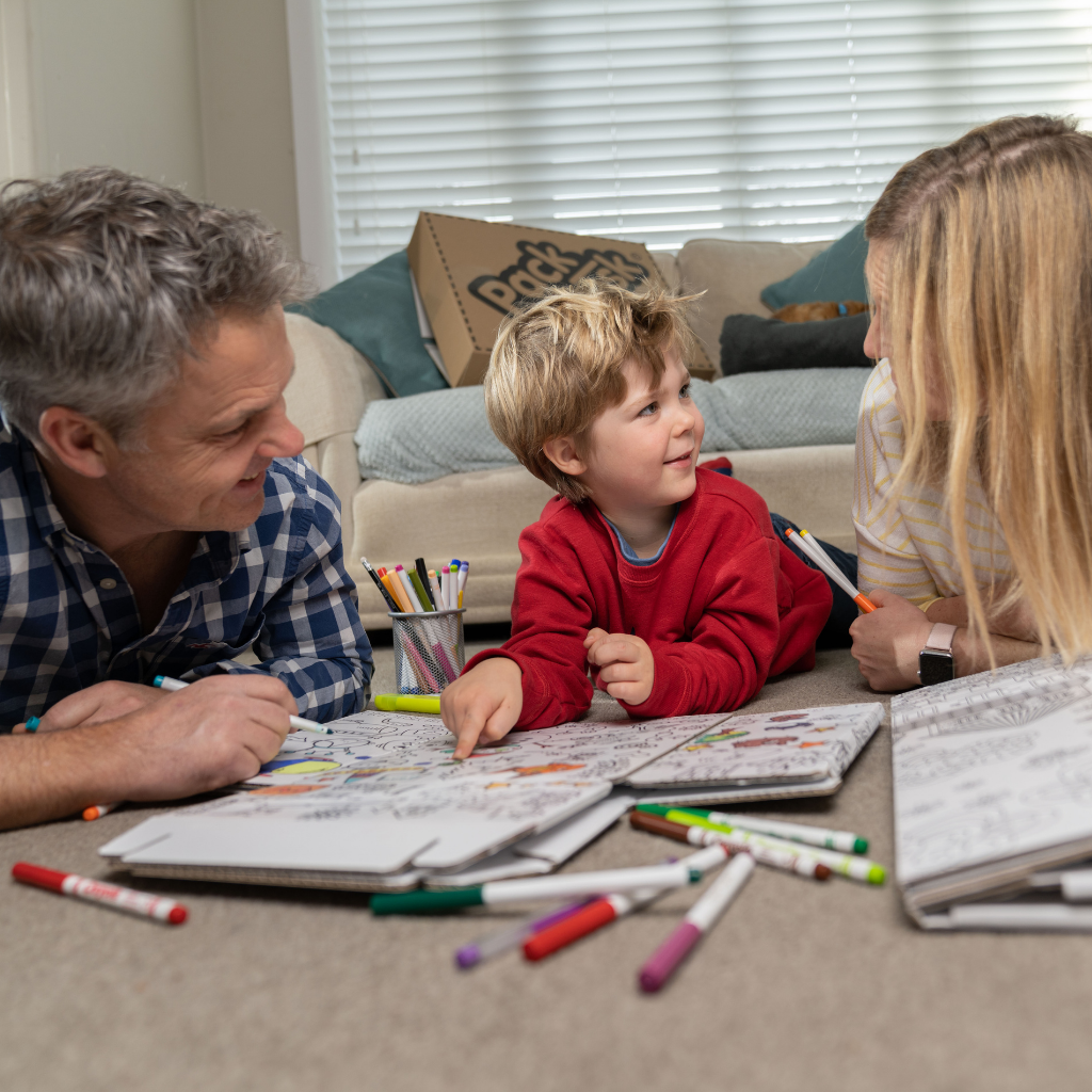 Pack A Desk Jr - Colour In, Cardboard Activity Station For Children