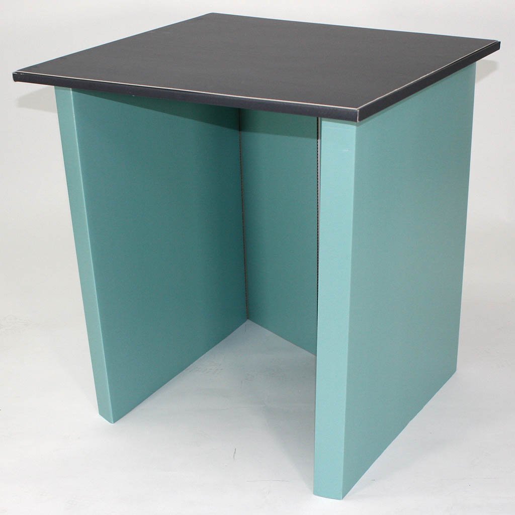 Teal Pack a Desk cardboard desk 